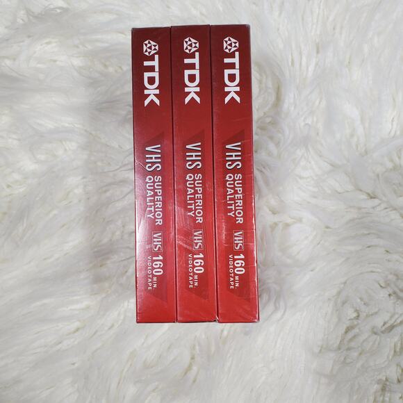 TDK Blank Sealed 8 Hours Superior Quality VHS Tapes Pack of 3 - Picture 2 of 4